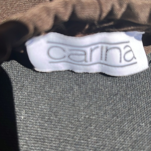 Women’s XL dark brown rayon halter dress with sequence front by Carina - Picture 4 of 5